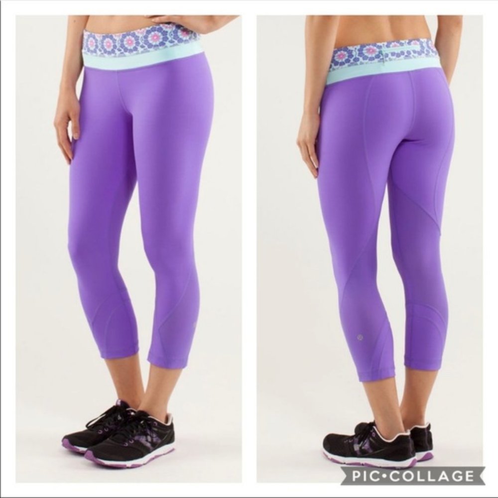 Lululemon purple Run Inspire Crops Size 6 EUC